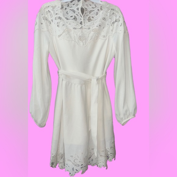 NWT🆕#172-Jonathan Simkhai, Avra paisley-embroidered trim belted mini dress S 6 - Picture 10 of 13